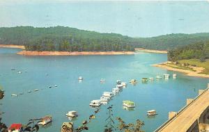 TN, Tennessee   NORRIS DAM-Houseboats Above The Dam-Aerial View    1965 Postcard