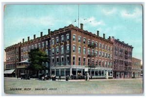 c1910 Roadside View Bancroft House Building Saginaw Michigan MI Vintage Postcard