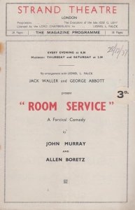 Room Service John Murray Comedy The Strand London Theatre  Programme