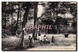 Old Postcard Foret L isle adam crossroads of cassan table