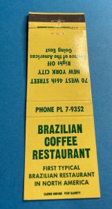 Matchbook Cover - Brazilian Coffee Restaurant New York City MB125