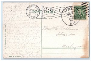 1908 Old Fort Howard Cross Fox River Green Bay Wisconsin Posted Vintage Postcard