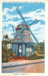 1935 California Windmill Store Restaurant Kropp  Van De Kamp Postcard 26-351