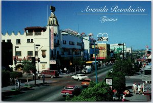 World Famous Avenida Revolucion Tijuana Mexico Hotel Caesar Restaurants Postcard