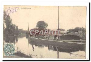 Peronne Old Postcard Canal (close-boats)