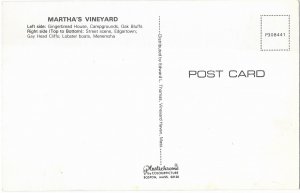 Split View Martha's Vineyard Massachusetts Gingerbread House Lobster Boats