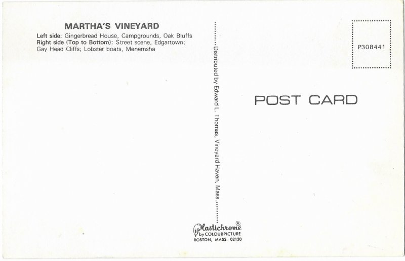 Split View Martha's Vineyard Massachusetts Gingerbread House Lobster Boats