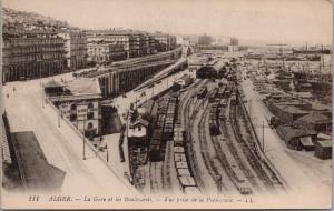 Alger Algeria The Station and Boulevards Unused Vintage Postcard D70