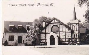 Illinois Riverside St Paul's Episcopal Church 1961 Real Photo RPPC
