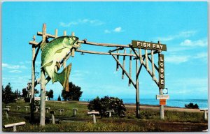 Entrance To Fish Fry Lodge On North Shore of Lake Superior Duluth MN Postcard