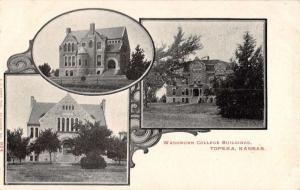 Topeka Kansas Washburn College Bldg Multiview Antique Postcard K101105 