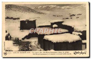 Postcard Old Moroccan Atlas Land of Ait Bou Guemmez in snow