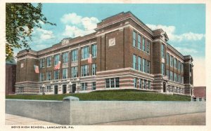 Vintage Postcard 1920 Boys High School Lancaster PA