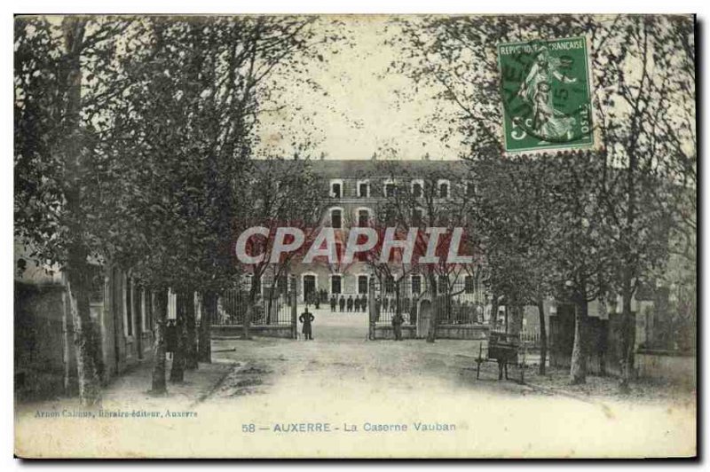 Old Postcard Auxerre Vauban Barracks Army