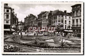 Belgium Belgie Liege Old Postcard King Albert Square (Vinave street d & # 39i...