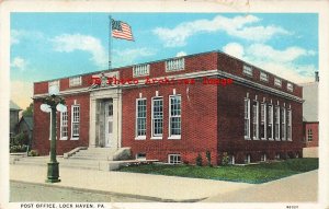 PA, Lock Haven, Pennsylvania, Post Office Building, Curt Teich No 86020