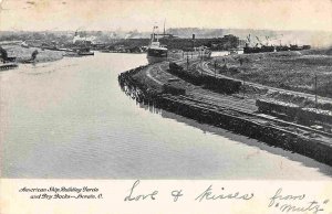 American Ship Building Yards Dry Docks Lorain Ohio 1905 postcard