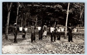 RPPC Rubber bringing in the Latex MALAYSIA? Real Photo Postcard