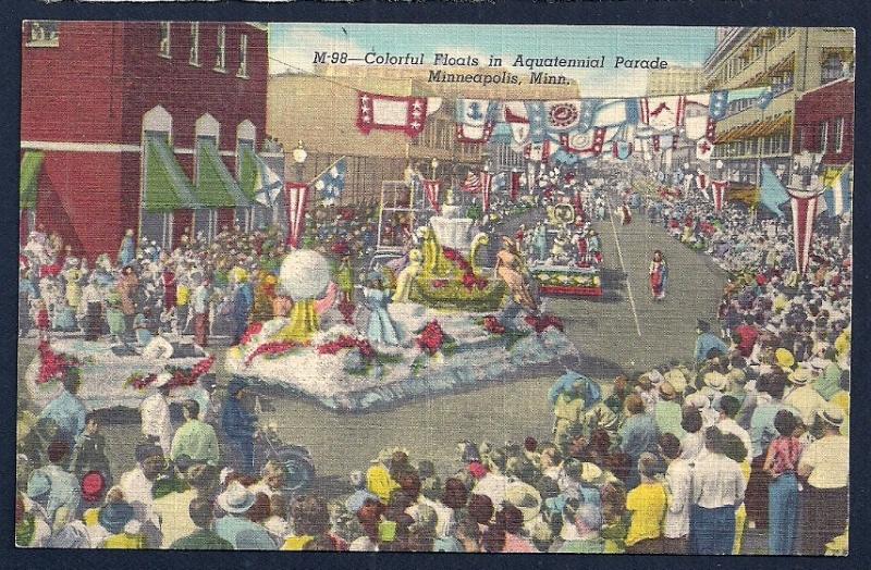 Aquatennial Parade Minneapolis MN unused c1949