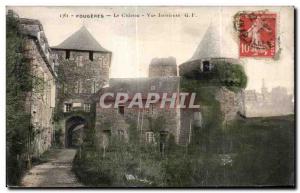 Old Postcard Fougeres Chateau Inner View