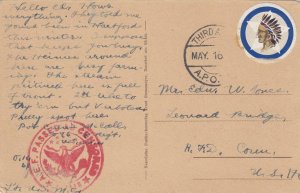 1919, APO 710, US Marine in 3rd Army Occupation, Censored (M1548)