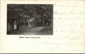 Vtg 1906 Maple Street Camp Etna Spiritualist Camp Etna Maine ME Postcard 