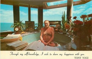 Advertising Postcard, Tony Yogi,Through Self Knowledge I wish to Share Happiness