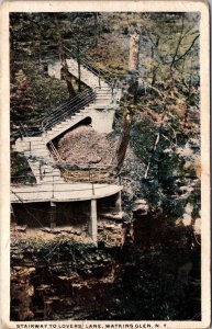 New York Watkins Glen Stairway To Lovers' Lane 1920