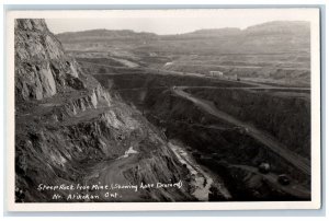 Ontario Canada Postcard Steep Rock Iron Mine Mt. Atikokan c1940's RPPC Photo