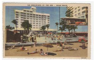 Kenilworth Hotel Miami Beach Florida 1952 linen postcard