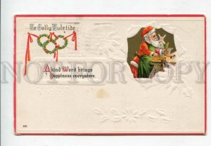 428880 NEW YEAR Joiner SANTA CLAUS Vintage EMBOSSED 1913 year