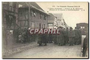 Old Postcard Army Alsace Arrival M Millerand Minister of War Dannemarie