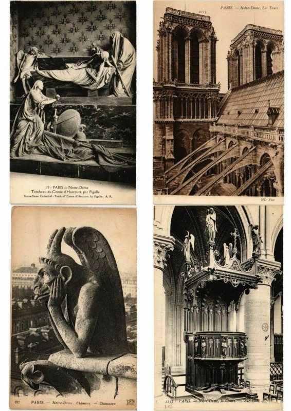 PARIS FRANCE NOTRE DAME CHURCH 1000 CPA pre-1960 (L2485)