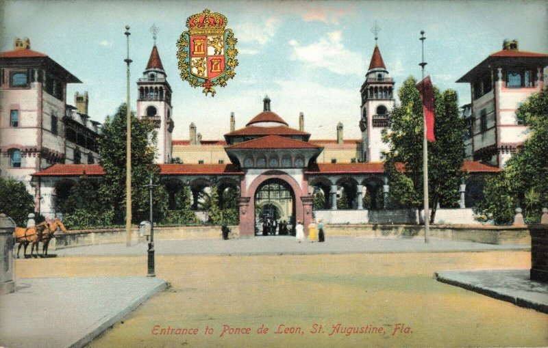 c.1907-15Horses Entrance to Ponce De Leon, St. Augustine, Florida 10c1-26 