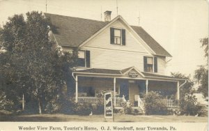 PC CPA US, PA, TOWANDA, WONDER VIEW FARM, VINTAGE REAL PHOTO POSTCARD (b5513)