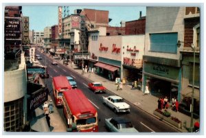 c1950's Looking North Granby Street Classic Cars Norfolk Virginia VA Postcard