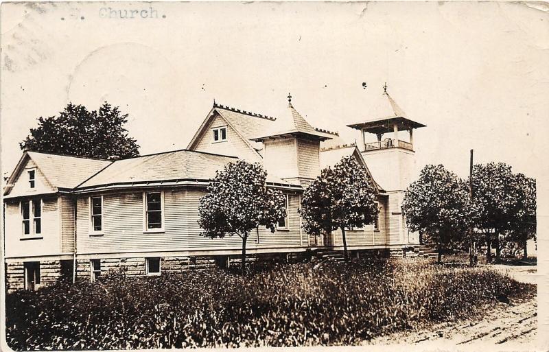 F11/ Freeport Ohio RPPC Postcard Harrison County 1911 M.E. Church