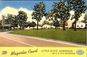 Little Rock, AR Arkansas  MAGNOLIA COURT MOTEL Roadside~US 67-70  LINEN Postcard