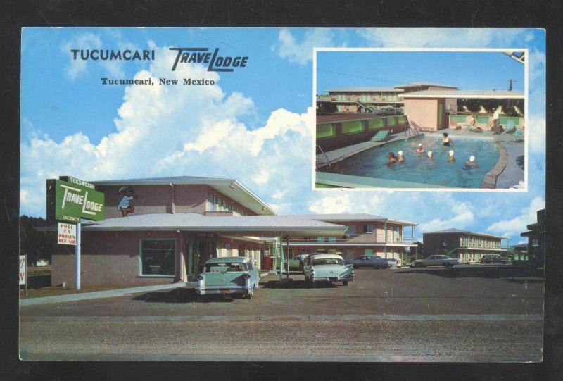 TUCUMCARI NEW MEXICO TRAVELODGE MOTEL OLD CARS ROUTE 66 POSTCARD