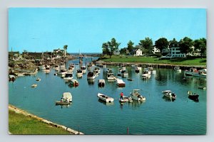 Boats Picturesque Harbor Perkins Cove Ogunquit Maine ME Postcard PM Cancel WOB