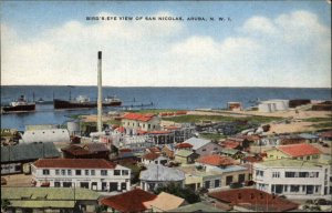 Aruba New West Indies San Nicolas Bird's Eye View Vintage Postcard