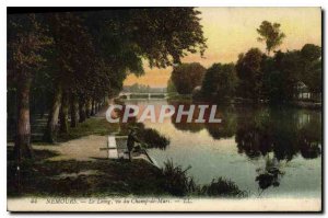 Old Postcard The Loing Nemours saw the Champ de Mars