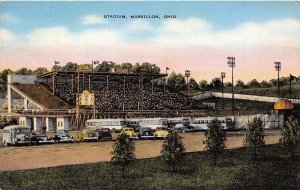 J63/ Massillon Ohio Postcard Linen High School Football Stadium Tigers 126