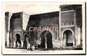 Old Postcard Morocco Meknes Bab El Mansou Alluj