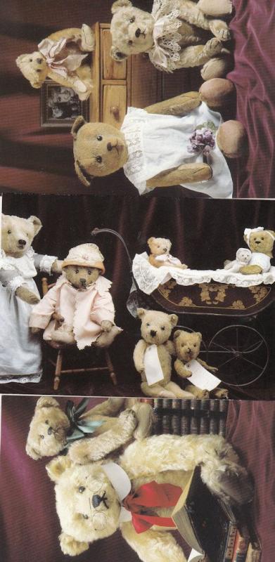 Teddy Bear Families Wonderful World Of Teddies 3x Postcard s