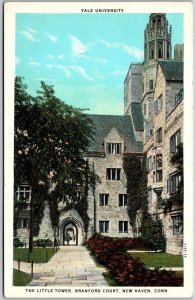 New Haven Connecticut, Little Tower, Branford Court, Yale University, Postcard