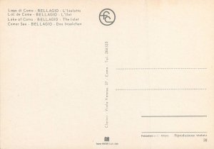 Italy Postcard Lake of Como Bellagio - the Islet rowing boat