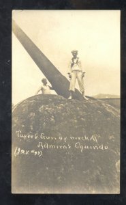 REAL PHOTO PHOTOGRAPH US NAVY SHIP USS ADMIRAL OQUINDO WRECK TURRET GUN