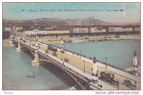 Pont Du Midi, Quai Gailleton Et Colline De Fourviere, Lyon (Rhone), France, 0...