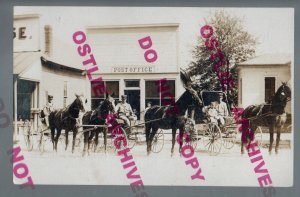 Luverne MINNESOTA RPPC c1910 RFD DELIVERY WAGONS Mailman USPS Post Office MN